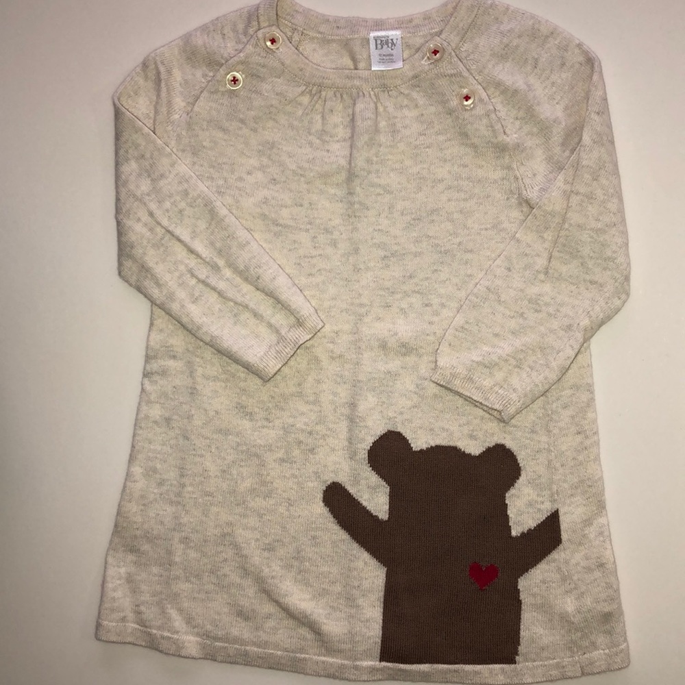 Nordstrom Baby sweater dress with bear and heart